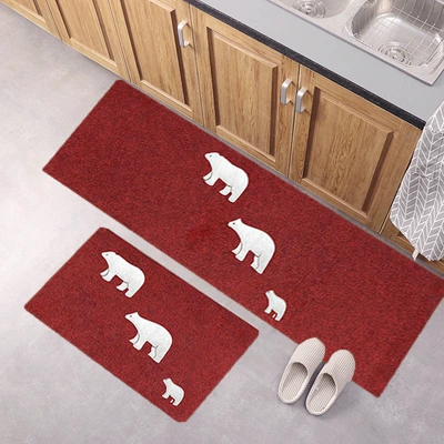 Avtomobil döşəmə paspasları, Can Be Shipped in One Piece - printed-three-bears-wine-red-bottom-406040120