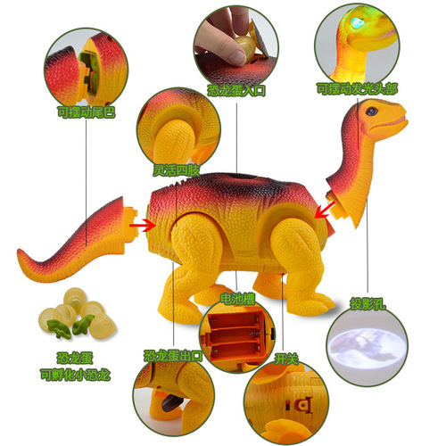 Simulation Electric Dinosaur Toy Luminous Electric Dinosaur Electric Egg Laying Dinosaur Model Toy Street Stall Hot Sale Wholesale