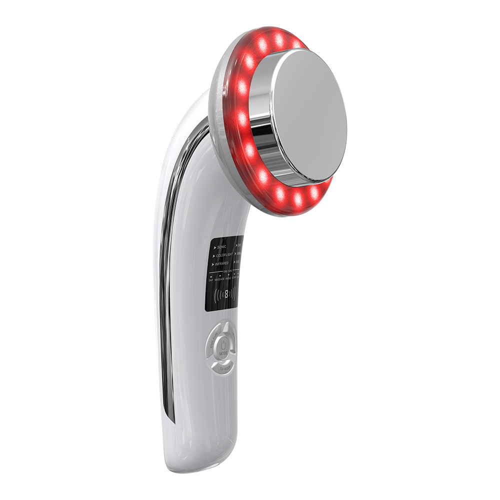 Instrumento de adelgazamiento seis en uno EMS LED color luz vibración masaje que forma instrumento ultrasónico belleza instrumento transfronterizo