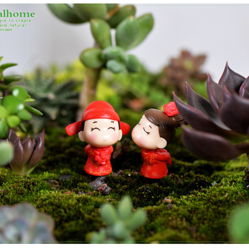 DIY Mini House Accessory Figurine, Gift Cheese Cat Plush Couple Shelf Decor Crown Couple Micro Landscape Resin Figurine