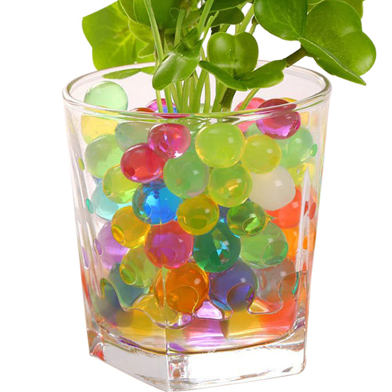 Perlas de cristal absorbentes de agua para cultivo sin suelo, perlas de cristal para sustrato de nutrición, 1000 piezas en bolsa, perlas grandes.