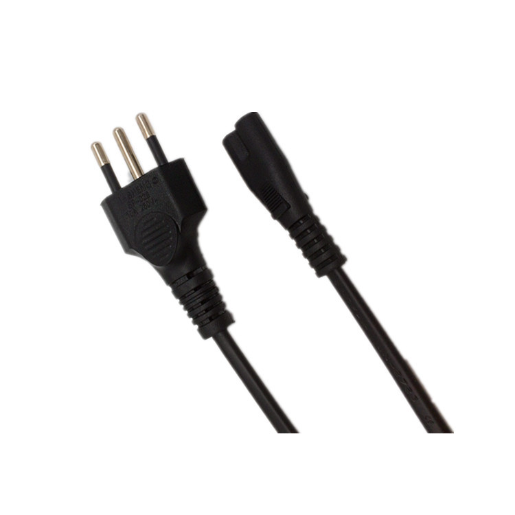 意大利插头线 电源线 哪家好 1.2米2*0.5八字尾AC线 意大利插头线