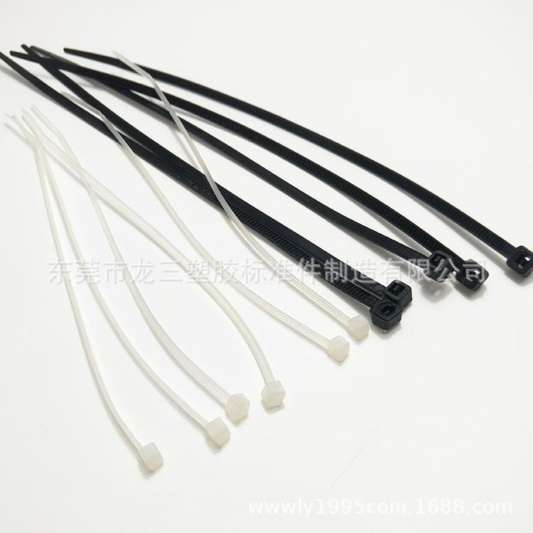 龙三塑胶厂供应2.5*80mm自锁式塑料尼龙扎带 一次性扎带环保阻燃