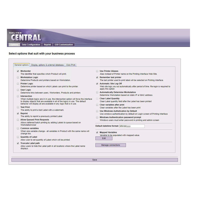 TEKLYNX CENTRAL���л��Զ����������ǩCFR/GHS��ӡ�������