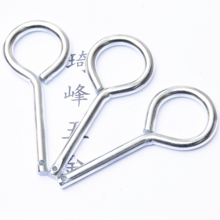 东莞琦峰5*73mm带钻孔销钉厂家制定消防拉环栓铁镀锌吊环拉钩