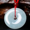 Emerald white protective amulet jade, buckle, quartz pendant