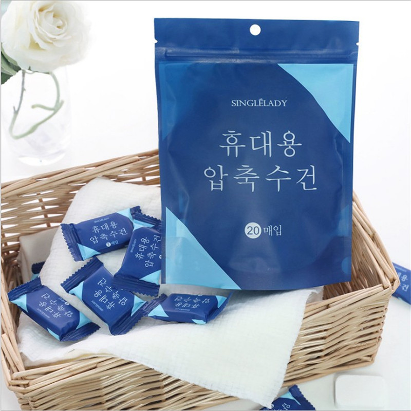 New Disposable Compressed Towel Cotton Face Towel Women's Travel Thickened Portable Cleansing Towel Small Square Towel