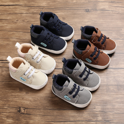 Spring and autumn model 0-1 year old baby toddler shoes soft sole baby shoes canvas non-drop shoes casual baby shoes