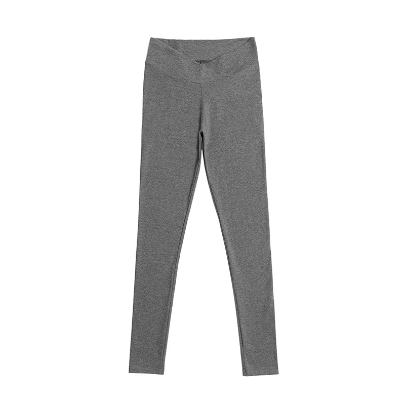 Maternity thermal leggings, high V‑waist support, stretchy pregnant trousers, sizes M–XXL (black/gray)
