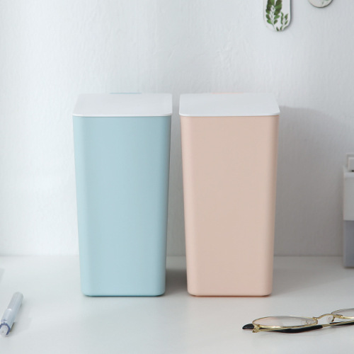 Creative mini desktop cleaning bucket with lid small trash can debris storage cleaning trash can