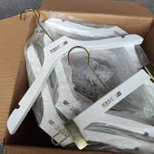 纯白色婚纱实木衣架服装店女装童装衣服架儿童防滑木质晾衣架裤架