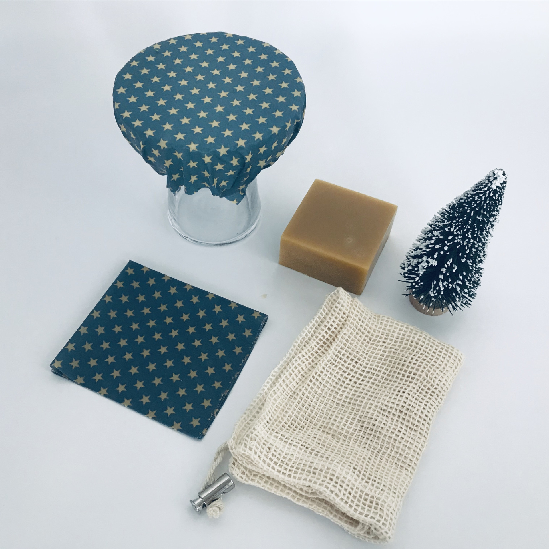 跨境直供厂家爆款纯棉制作蜂蜡保鲜包装布蓝色款可循环使用可制作