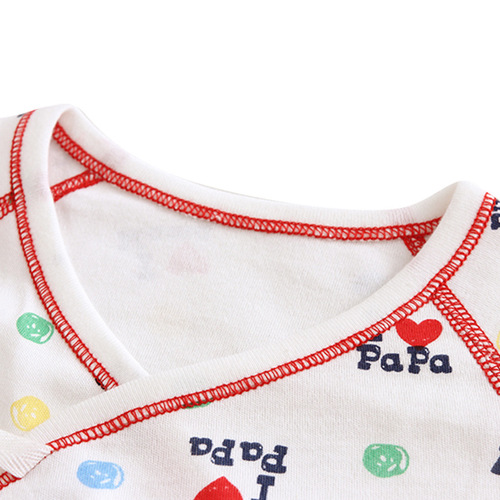 Two-piece baby long-sleeved butterfly clothing pure cotton spring and autumn bag PAPAMAMA newborn clothing crawling clothing