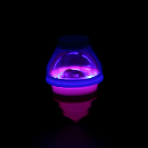 Creative children's flashing luminous rotating top chain toy colorful top ejection belt launcher student prizes