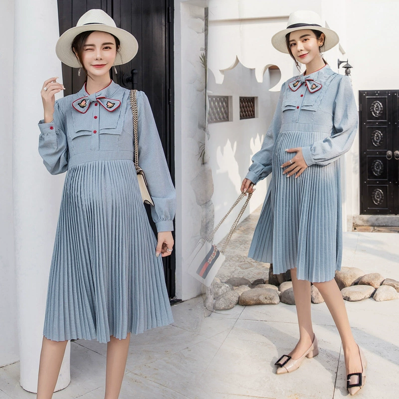 Autumn demi-season long-sleeve for pregnant, dress, oversize