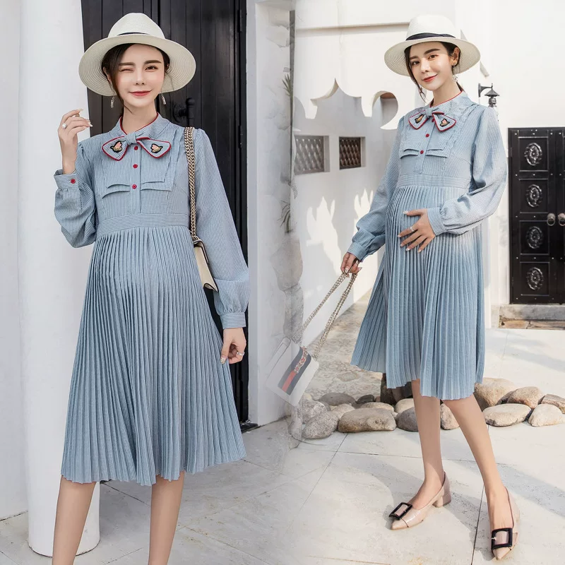 Autumn demi-season long-sleeve for pregnant, dress, oversize