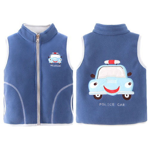 Children's vest autumn and winter new Korean style polar fleece vest zipper shirt, boys and girls jacket vest warm generation