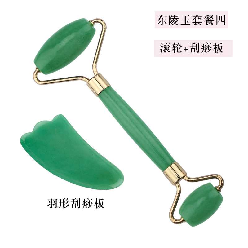 Rosa cristal Jade rodillo masajeador Opal belleza contenedor joya Amazon transfronteriza Jade rodillo fábrica al por mayor