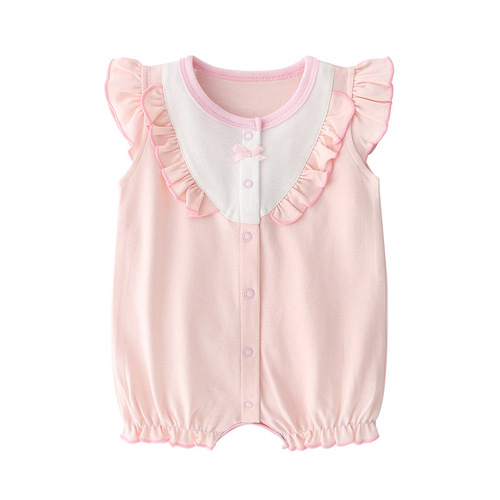 Baby one-piece summer outfit for newborns, pure cotton, sleeveless, for little girls, thin summer wear for infants