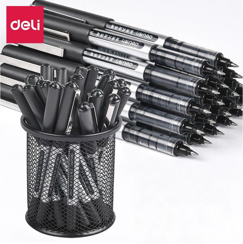 Deli прямая жидкая гелевая ручка S656 прямая жидкая бусина нейтральная Водяная ручка 0,5 мм черная ручка для подписи студенческого офиса
