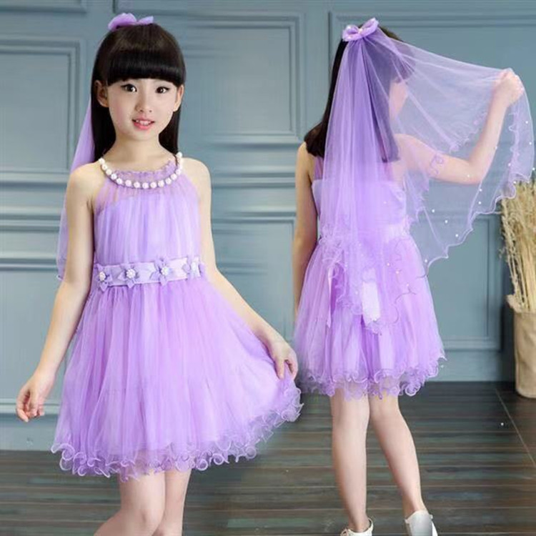 女童连衣裙夏装新款童装儿童吊带裙网纱公主裙小女孩韩版一件代发