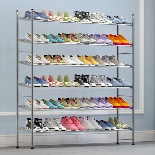 Solno simple shoe rack retractable household 6-layer economical space-saving dormitory shoe cabinet door dust-proof storage