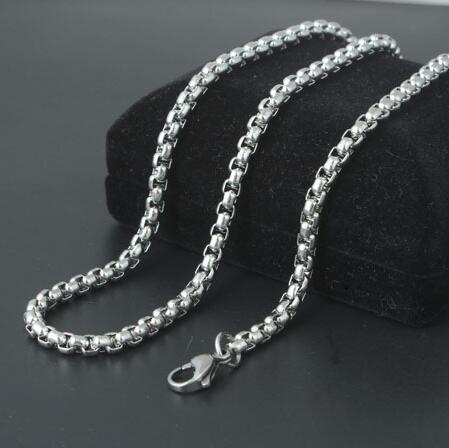 Stainless steel square pearl chain, titanium steel pendant necklace for men, single chain matching chain, wholesale