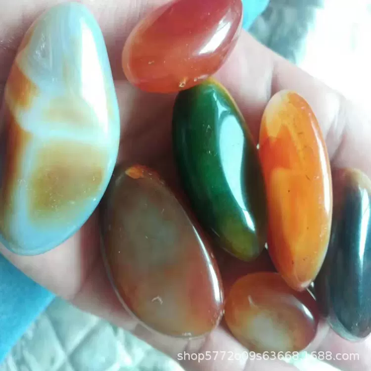 岩行直供玛瑙石 高抛光精美雨花石 鱼缸 盆栽装饰五彩小石头