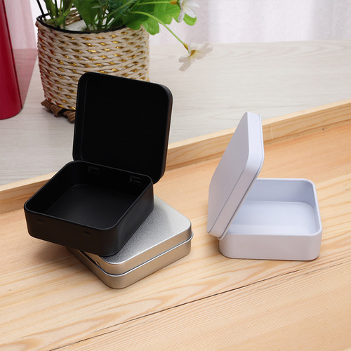 Wholesale square small iron box, earphone box, small hardware jewelry, USB flash drive, electronic cigarette, atomizer packaging box