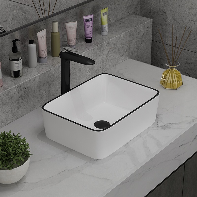 Contador lavabo tamaño pequeño lavabo mini Estilo nórdico hogar cuadrado lavabo balcón baño tamaño pequeño lavabo