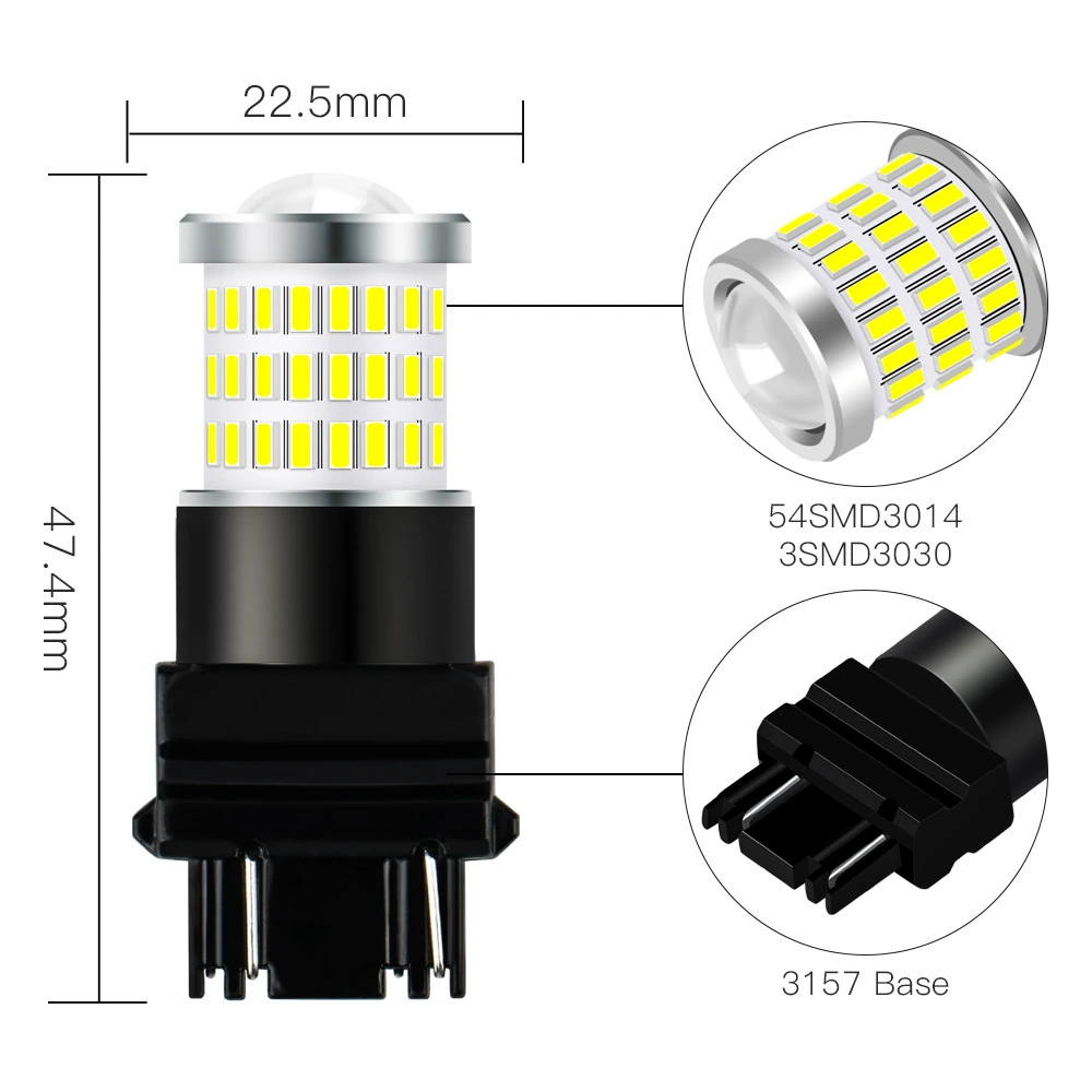 尚贤新款 汽车转向灯 3157led刹车灯3014倒车灯3030恒流宽压54smd