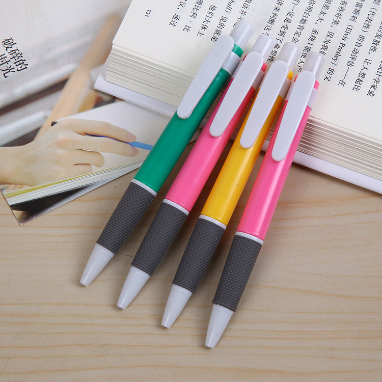 4 Bolígrafo Prensa de plástico automático bolígrafo estudiante papelería oficina traje color fabricante