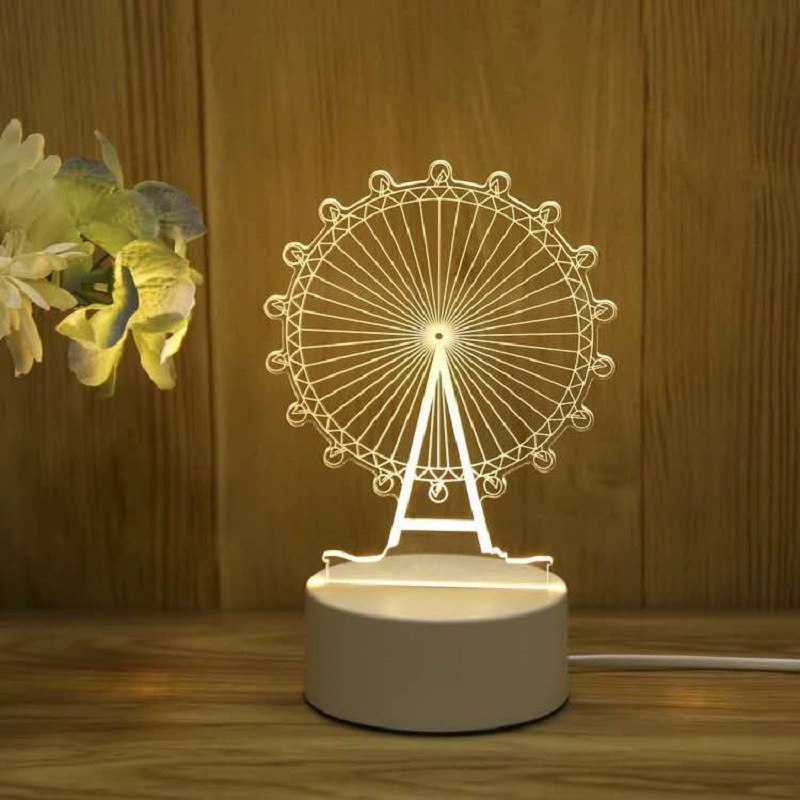 3D night lamp (yayli) little night lantern, 4w usb, acrylic panel + abs base, customizable patterns