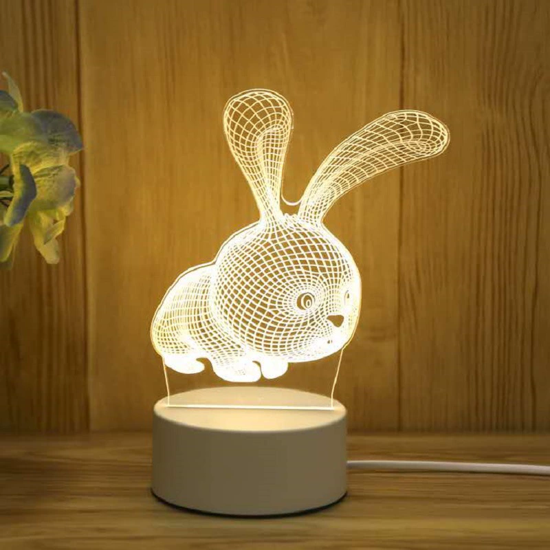 3D night lamp (yayli) little night lantern, 4w usb, acrylic panel + abs base, customizable patterns