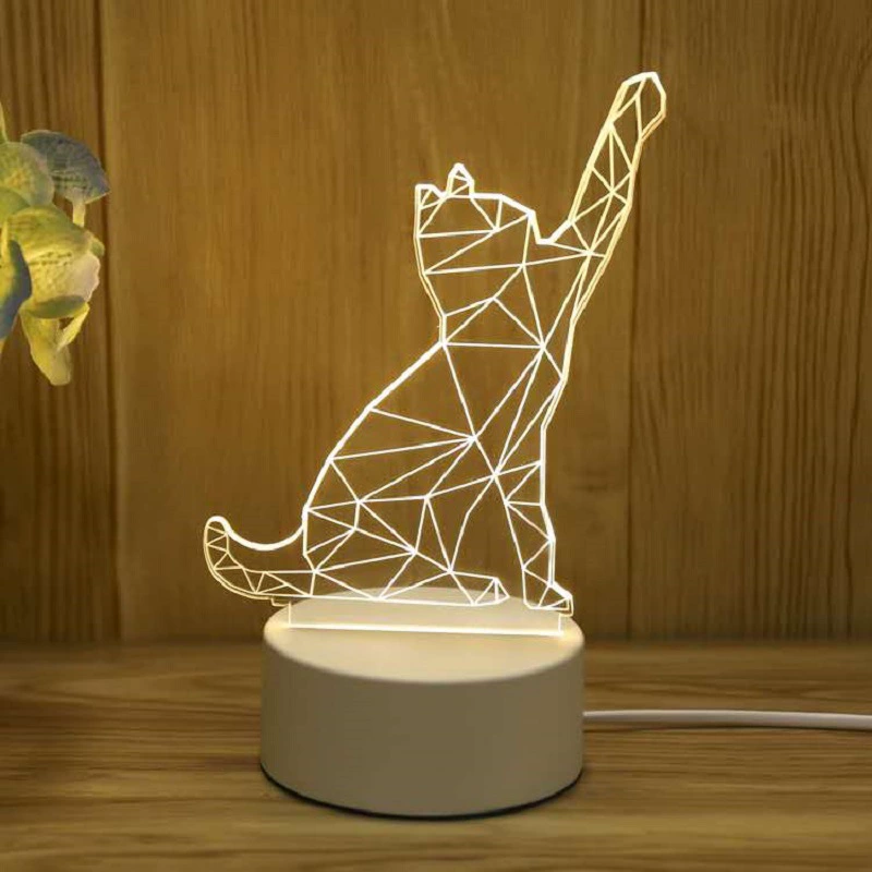 3D night lamp (yayli) little night lantern, 4w usb, acrylic panel + abs base, customizable patterns