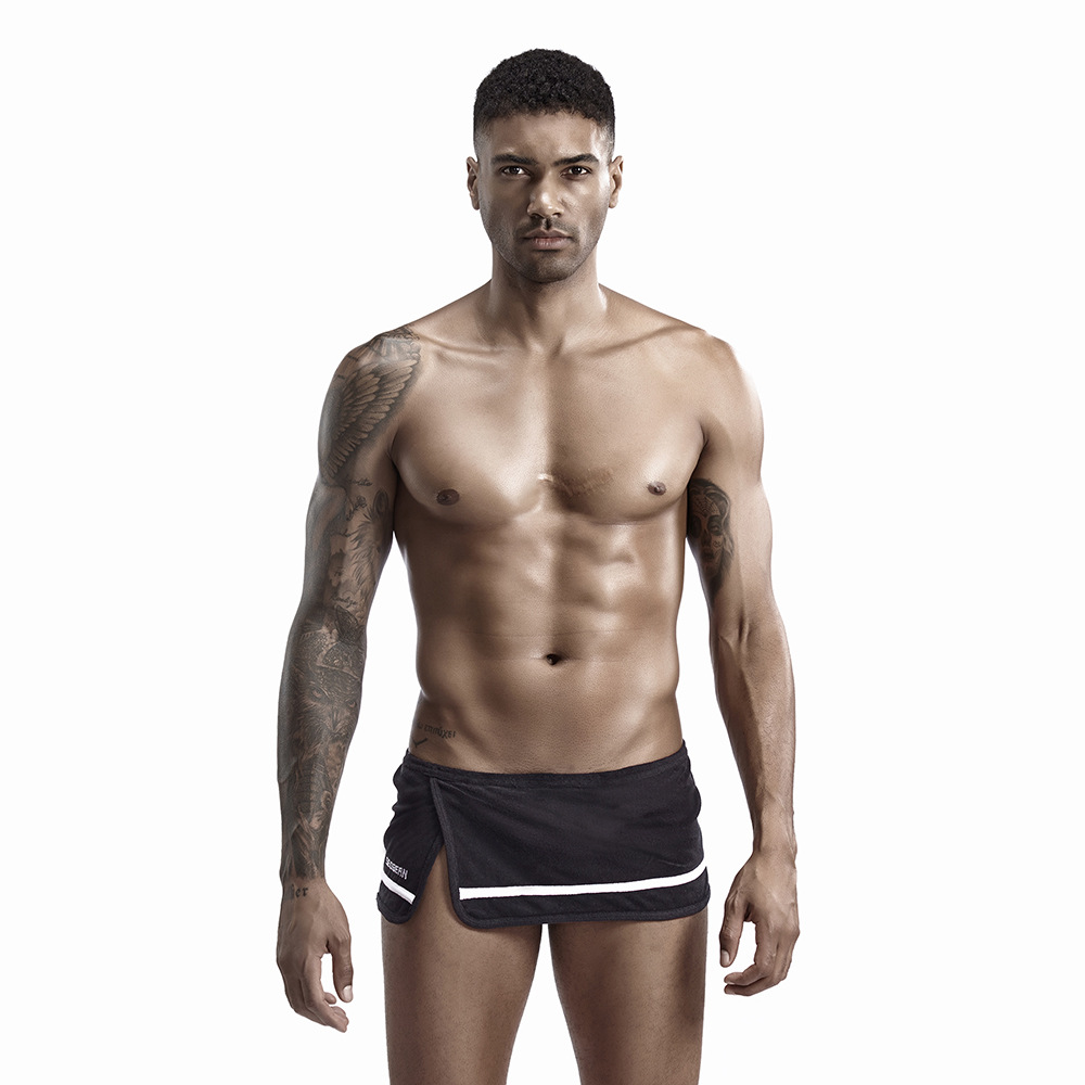 2019 nuevos pantalones de Casa de hombre seobean Xibín delantal de hombre marca de moda split sexy pantalones de Casa de hombre