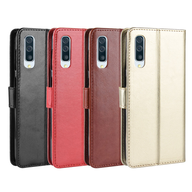 Suitable for Samsung A12 Mobile Phone Leather Case Galaxy A50S Mobile Phone Case A11 Crazy Horse Pattern F62/A31 Flip Cover 421S