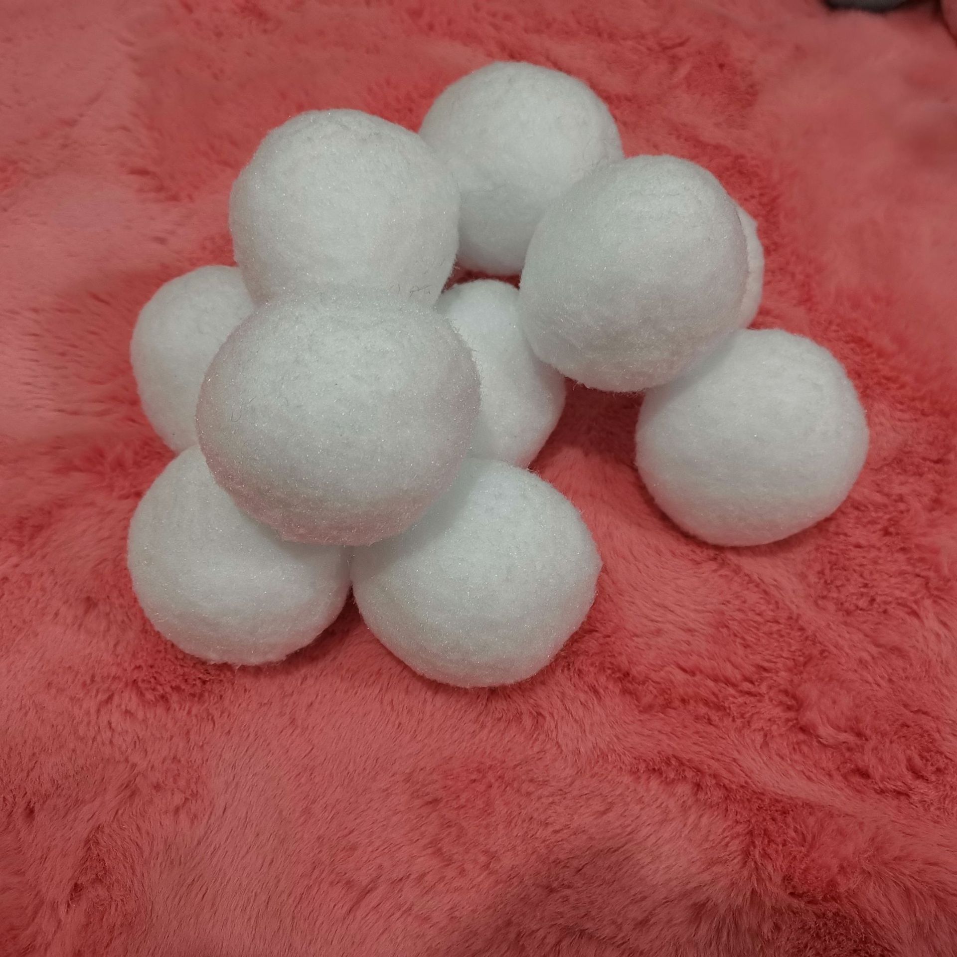 丙纶丝球 7/8CM白色丙纶毛绒球 圣诞雪球棉毛球球心拿样毛线球