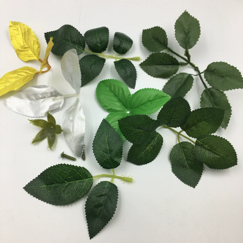 Производители моделирование листья розы шелковая сетка цветочный лист накладные листья цветочный сосуд розы аксессуары оптом