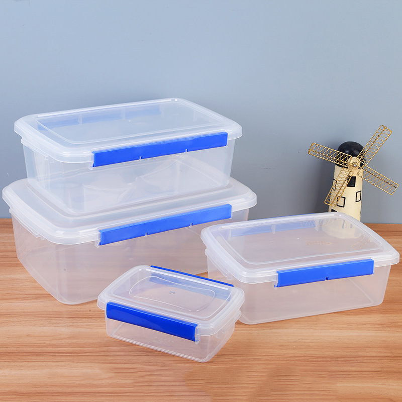 Plastic Fresh-keeping Box Rectangular Fresh-keeping Box Refrigerator Food Sealed Box Transparent Storage Box Food Grade Moisture-proof
