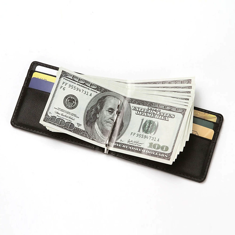 Кошелёк CUIKCA HF014, экокожа PU, тонкий держатель карт, RFID-защита и золотая застёжка