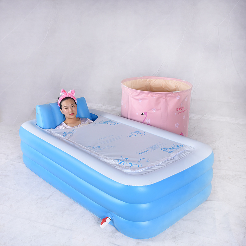 Nueva plegable masaje del hogar caja de vapor PVC engrosada respaldo bañera inflable pasta piscina