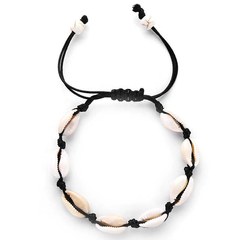 Woven Shell Bracelet, Adjustable 18 cm, European-style Simple Elegant Accessory