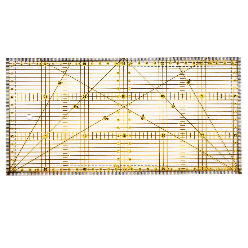 Regla de remiendo regla de corte 30cm * 15cm de espesor 3mm herramienta de patchwork de dos colores regla rectangular grande herramienta de bricolaje