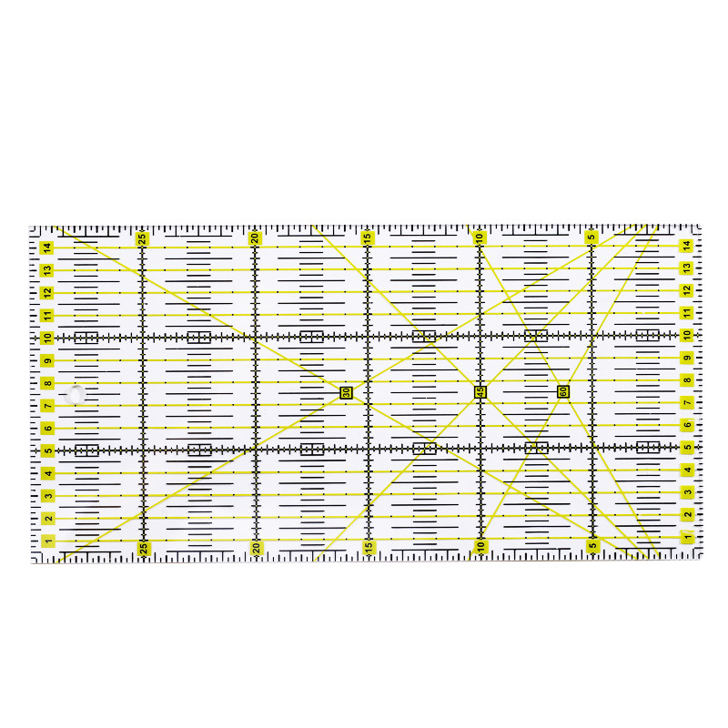 Regla de remiendo regla de corte 30cm * 15cm de espesor 3mm herramienta de patchwork de dos colores regla rectangular grande herramienta de bricolaje