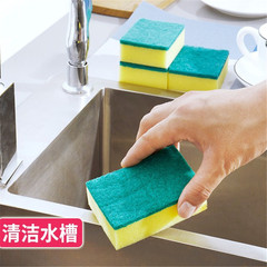高密度直角皿洗いスポンジは台所の家庭の清潔なスポンジの清潔なブラシメーカーの直販を拭きます