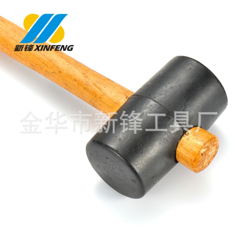 厂家供应橡胶头防震锤子  木柄锤子8-32oz小皮锤