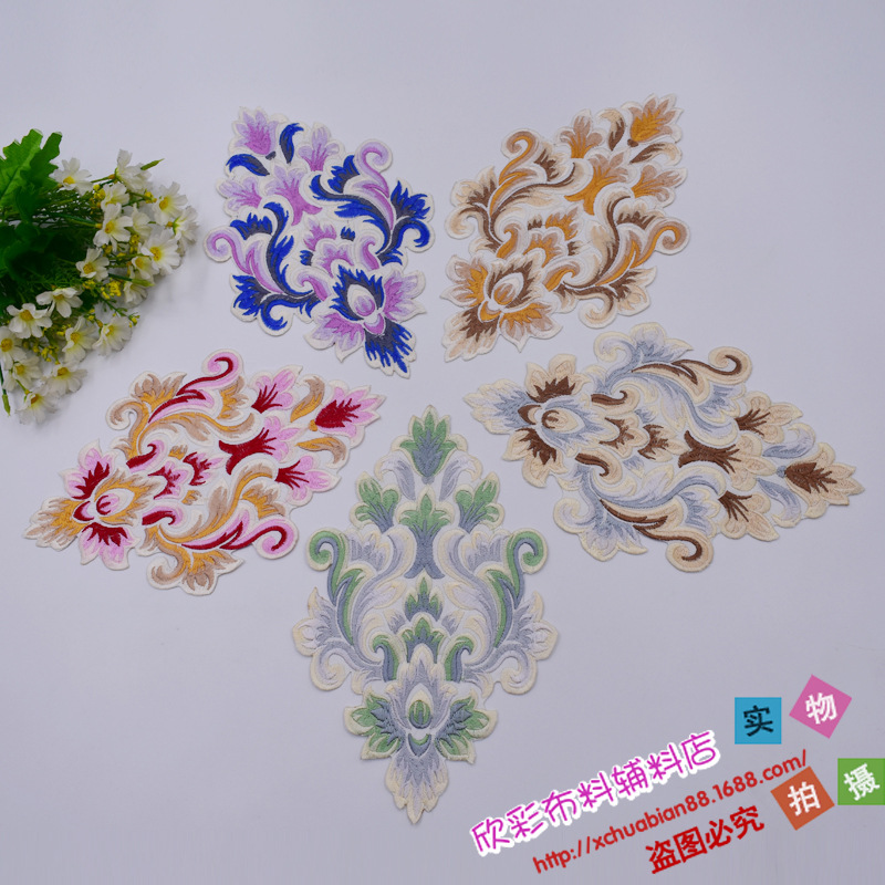 新品 民族风火焰刺绣贴花窗帘沙发抱枕影视剧补丁贴花 4251#烫花