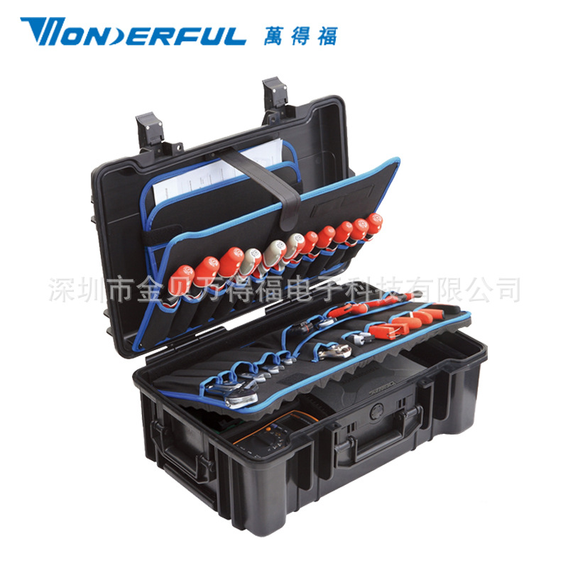 万得福防水防摔五金工具箱安全箱维修工具手提拉杆设备仪器收纳箱