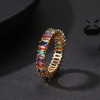 Brand gemstone ring, jewelry, rainbow zirconium, accessory, wholesale